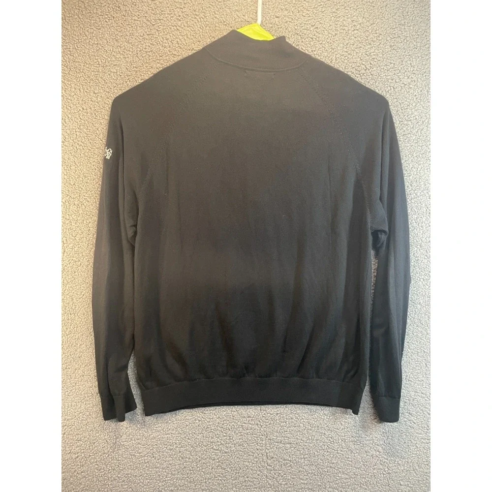 Cutter &‎ Buck Argyle Quarter Zip Sweater Navy Cotton Pullover XL